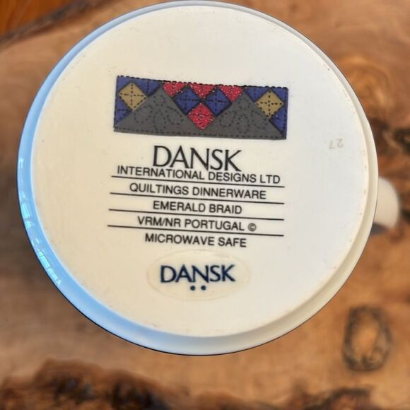 Vintage Dansk Quiltings Emerald Braid Mug - Picture 4 of 6
